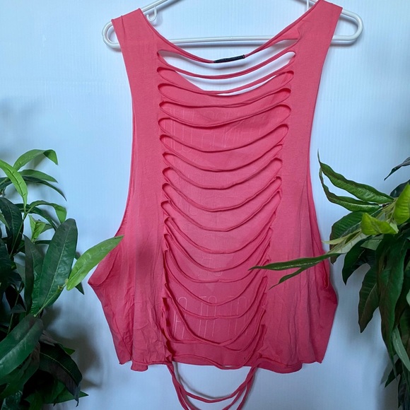 ✨2 FOR 20 ✨ - Pink Tank Top with Open Back - Picture 2 of 3